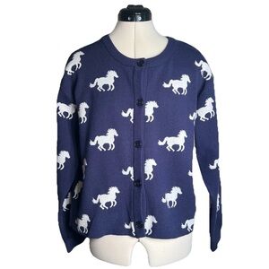 Vigoss Women’s Button-Up L/S Rodeo Business Casual Horse Cardigan Sweater|Size:L